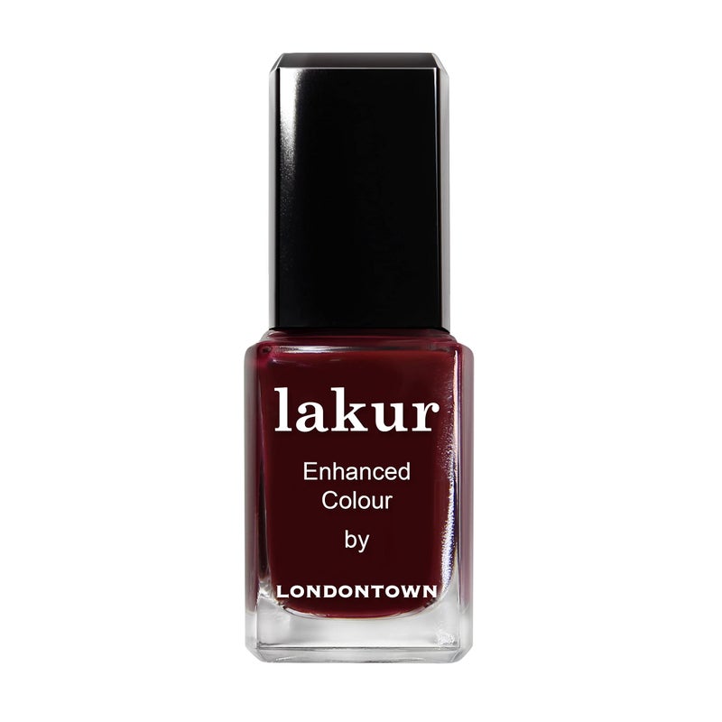 LONDONTOWN lakur Nail Polish - Chip-Resistant, Non-Toxic, Conditions & Hydrates Nails | Glossy Blackened Purple, Elderberry, .40 fl oz - Image 1