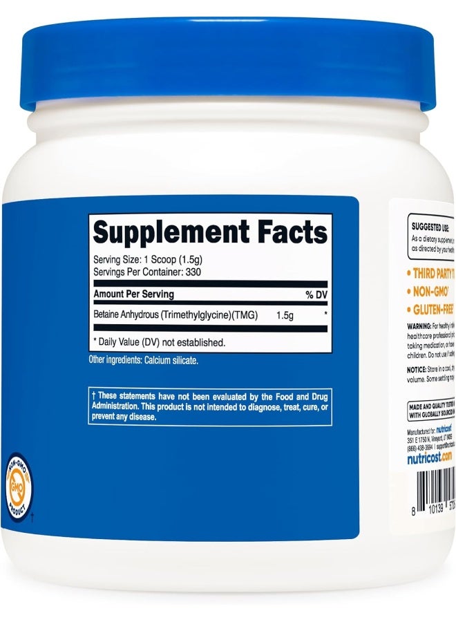 Nutricost Betaine Anhydrous Trimethylglycine (TMG) Powder 500 Grammes - Image 5