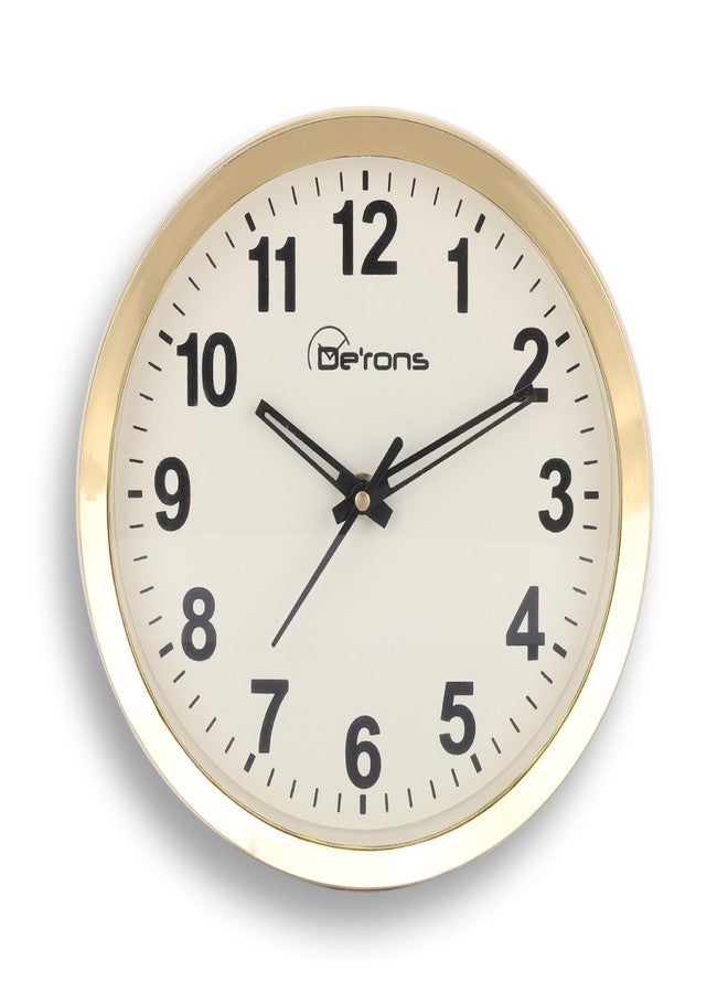 De'rons De’rons Plastic Quartz Wall Clock Watch for Home Kitchen Bedroom Hall Living Room Office (20 x 4.3 x 20 cm, Golden Ring, DC-101) - Image 1