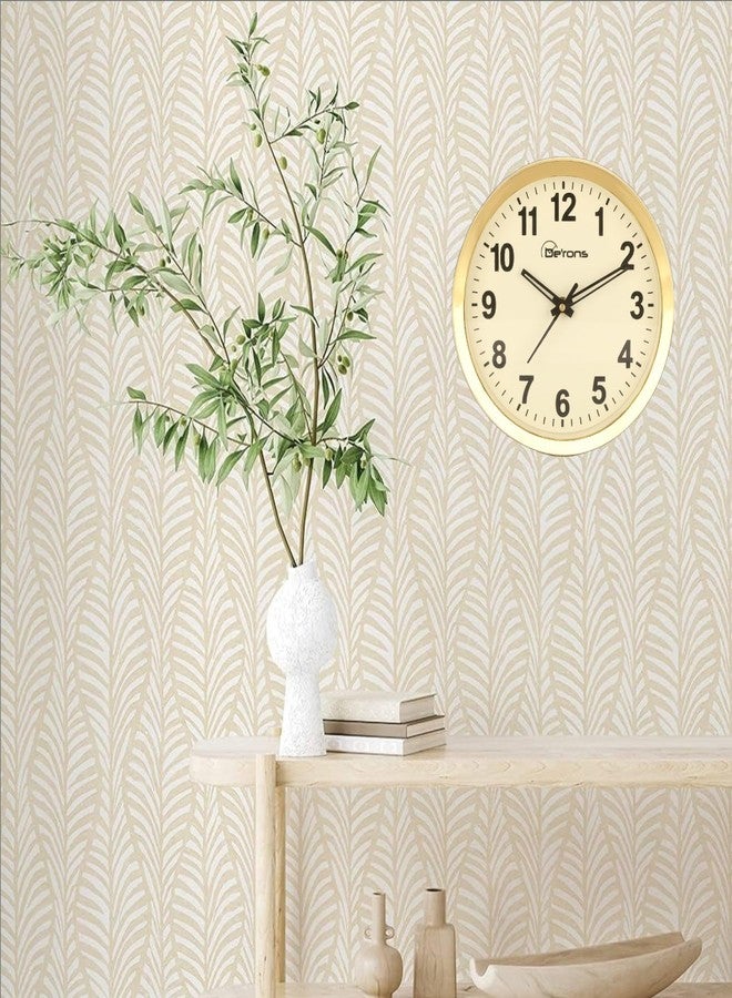 De'rons De’rons Plastic Quartz Wall Clock Watch for Home Kitchen Bedroom Hall Living Room Office (20 x 4.3 x 20 cm, Golden Ring, DC-101) - Image 2