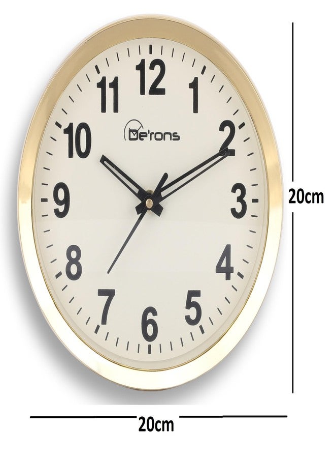 De'rons De’rons Plastic Quartz Wall Clock Watch for Home Kitchen Bedroom Hall Living Room Office (20 x 4.3 x 20 cm, Golden Ring, DC-101) - Image 3