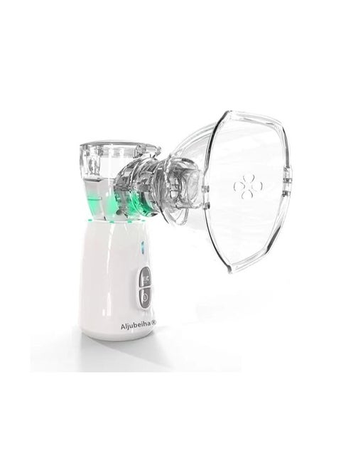 Aljubeiha Automatic Nebulizer Steam Inhaler Portable Handheld Mini Vaporizers Inhalator Mesh Atomizer Ultrasonic Cool Mist Mechine with USB Cable Charge and 2 Masks for Adults & Kids