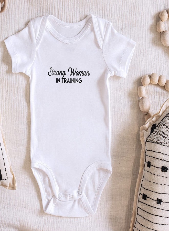Printique Organic GOTS Certified Baby Onesie Unisex Bodysuit 0-18 months - Strong Woman In Training | Feminist Mom (Strong Woman In Training, 0-3 Months) - Image 3