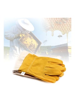 NIBEMINENT Anti-Smash Beekeeping Gloves Beige/Yellow L  - Image 3