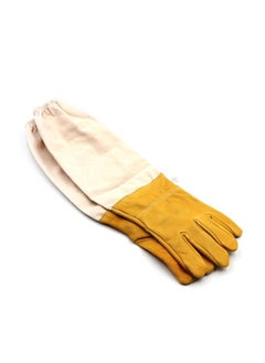 NIBEMINENT Anti-Smash Beekeeping Gloves Beige/Yellow L  - Image 2