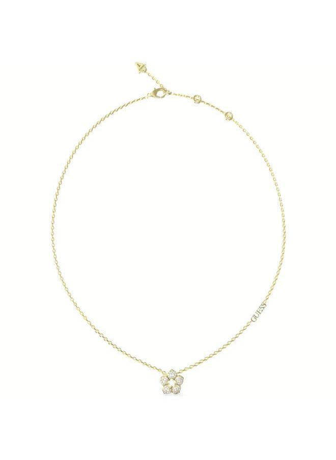 GUESS Pave Flower Necklace 