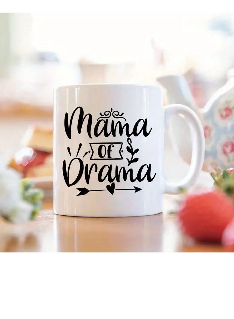 RYN 11oz Ceramic Mug "Drama Queen Mama" Coffee Cup, Mother'S Day Gift, Reusable Tea Cup, Hot Beverage Mug, - Image 2