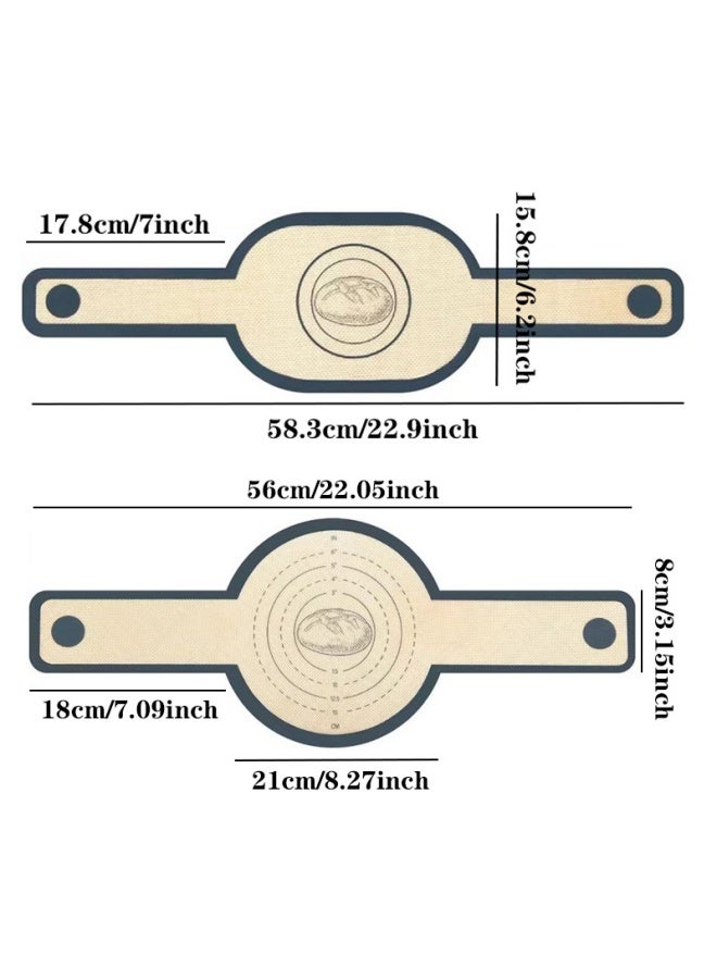 2 PCS Silicone Bread Sling for Oven, Non-Stick and Easy Clean Reusable Silicone Bread Baking Mat with Long Handles, Easy to Transfer Sourdough Bread - Image 2
