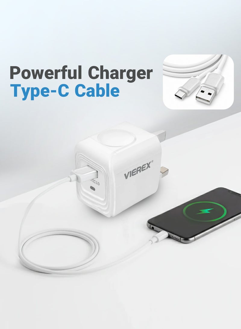 Vierex 18W Quick Charger Travel Companion Charger Includes USB-C to USB-C Cable for Type-C Series - Image 2