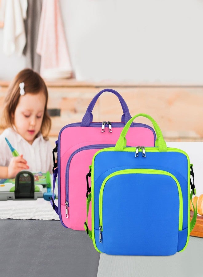 Annmore Carrying Case compatible wiht LeapFrog LeapStart 3D Learning System, with Multiple Compartments to Hold up to 9 Books (Pink/Purple) - Image 2