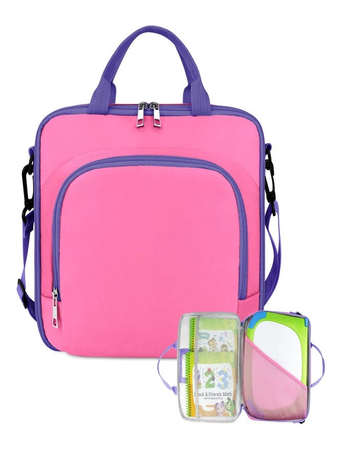 Annmore Carrying Case compatible wiht LeapFrog LeapStart 3D Learning System, with Multiple Compartments to Hold up to 9 Books (Pink/Purple) - Image 1