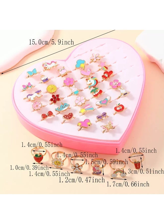 أوليس فيرس  خواتم أطفال للبنات 36 قطعة خواتم قابلة للتعديل ألعاب مجوهرات تنكرية هدايا عيد ميلاد هدايا حفلات للبنات - Image 3