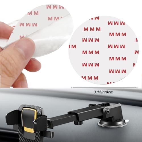 CKANDAY 10 Pack 80mm (3.15") Circular Double Sided Sticky Pads, Strong Car Sticky Adhesive Replacement for Car Mount Mounting Holder Disk Windshield GPS Camera Lock Sucker Suction Cup Hook Dashboard Bracket - Image 2