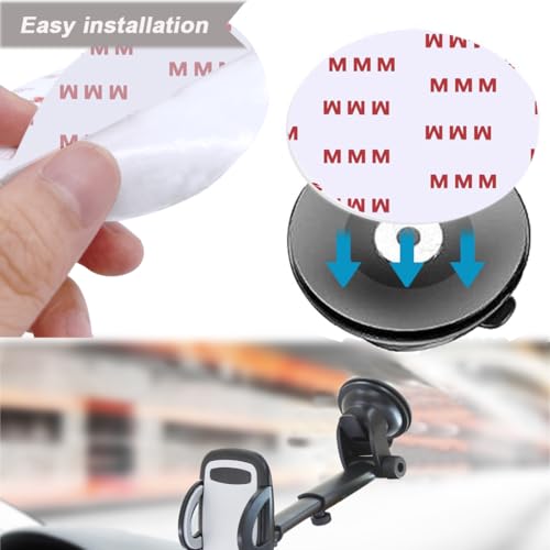 CKANDAY 10 Pack 80mm (3.15") Circular Double Sided Sticky Pads, Strong Car Sticky Adhesive Replacement for Car Mount Mounting Holder Disk Windshield GPS Camera Lock Sucker Suction Cup Hook Dashboard Bracket - Image 5