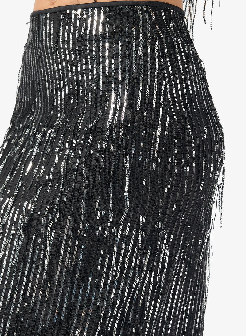 ONLY Sequin Detail Maxi Skirt - Image 3