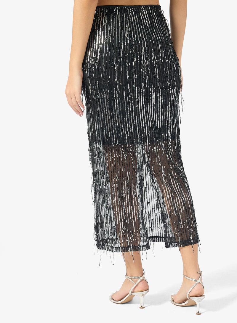 ONLY Sequin Detail Maxi Skirt - Image 2