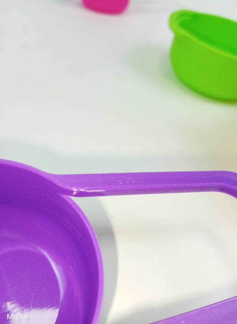 6 Piece Plastic Measuring Cup And Measuring Spoon For Cooking And Baking Multicolour