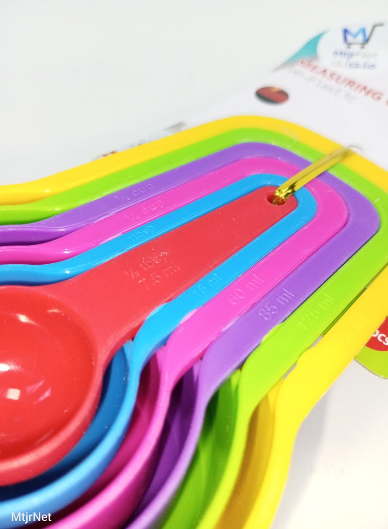 6 Piece Plastic Measuring Cup And Measuring Spoon For Cooking And Baking Multicolour