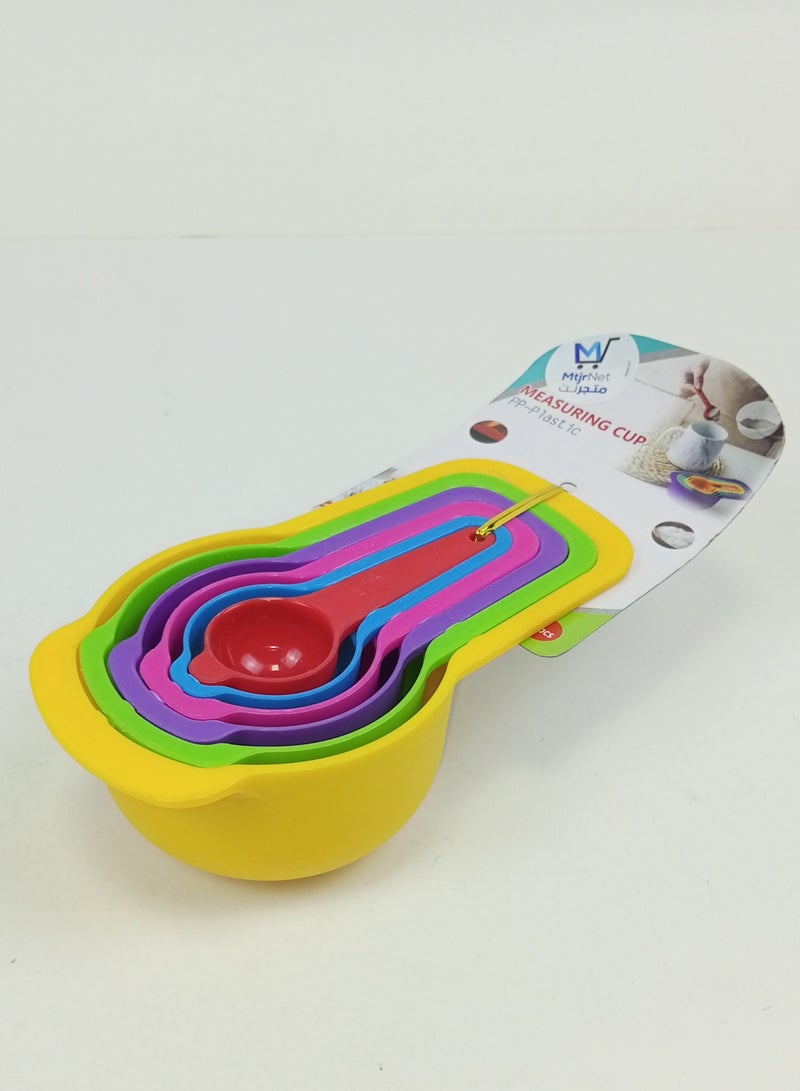 6 Piece Plastic Measuring Cup And Measuring Spoon For Cooking And Baking Multicolour