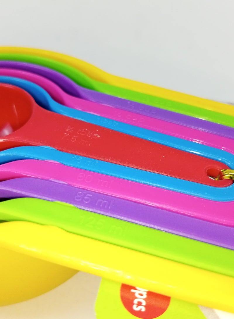 6 Piece Plastic Measuring Cup And Measuring Spoon For Cooking And Baking Multicolour