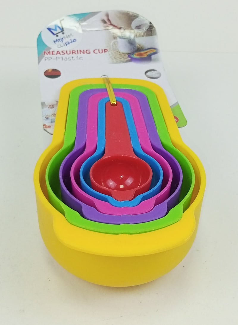 6 Piece Plastic Measuring Cup And Measuring Spoon For Cooking And Baking Multicolour