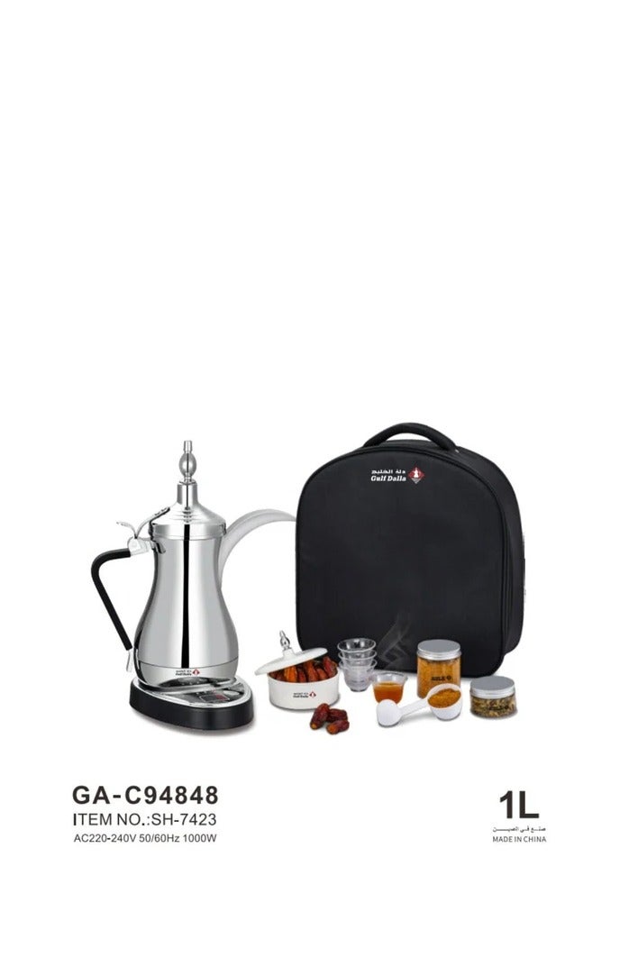 Gulf Dalla Arabic Coffee Maker  Machine With Glass & Accessories with Bag Capacity 1000 ml - Image 2