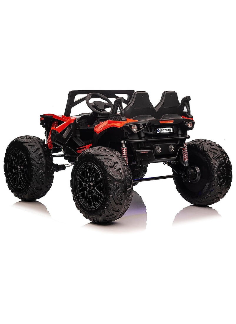 Lovely Baby - Lovely Baby Kids UTV Powered Riding Jeep, Ride on Car/Jeep For Kids with Remote control LB 2199EL - Red - Image 1