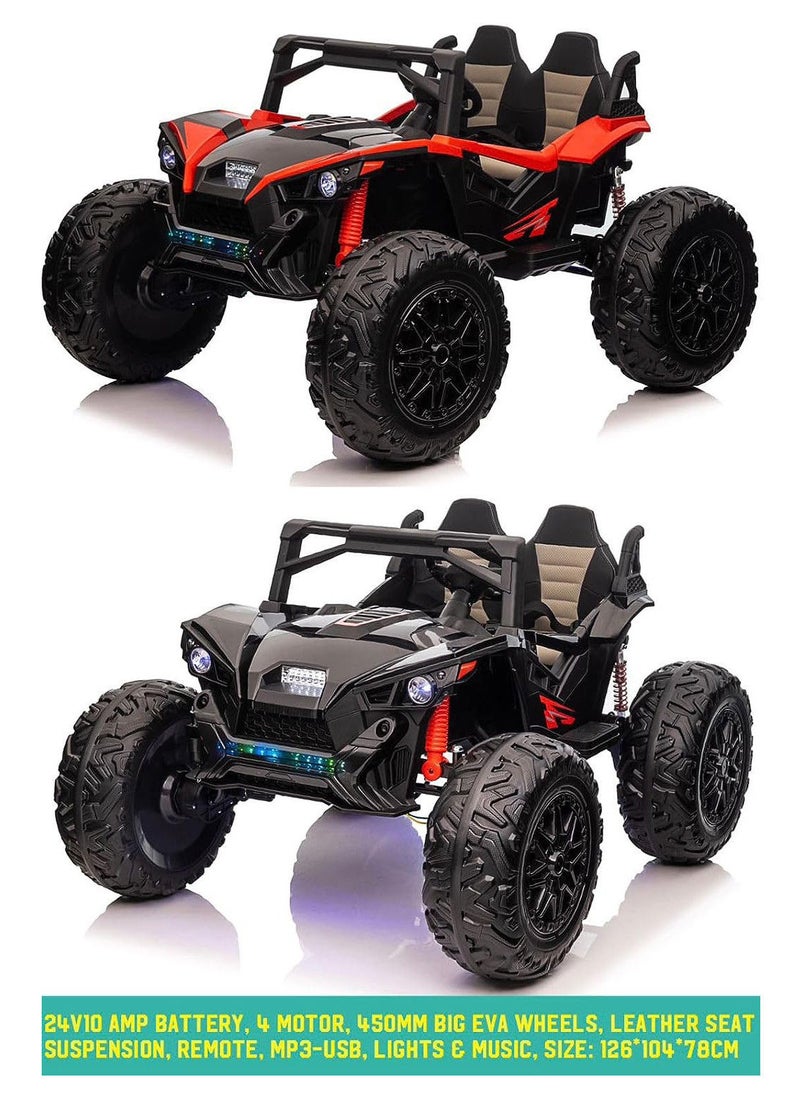 Lovely Baby - Lovely Baby Kids UTV Powered Riding Jeep, Ride on Car/Jeep For Kids with Remote control LB 2199EL - Red - Image 1