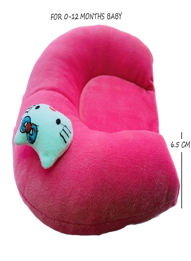 Ilsha® Pillow for New Born Baby, Ideal for Round Head Shaping Seed Pillow with Foam Cotton Cover for 0 to 12 Months Babies (Pink) - Image 2