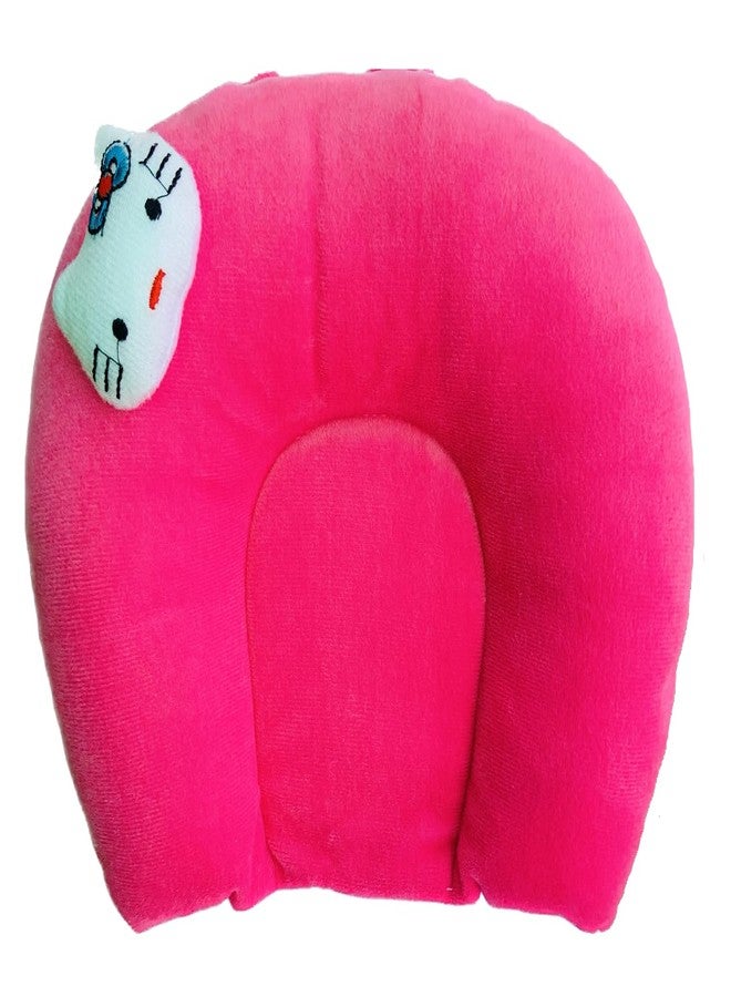 Ilsha® Pillow for New Born Baby, Ideal for Round Head Shaping Seed Pillow with Foam Cotton Cover for 0 to 12 Months Babies (Pink) - Image 1