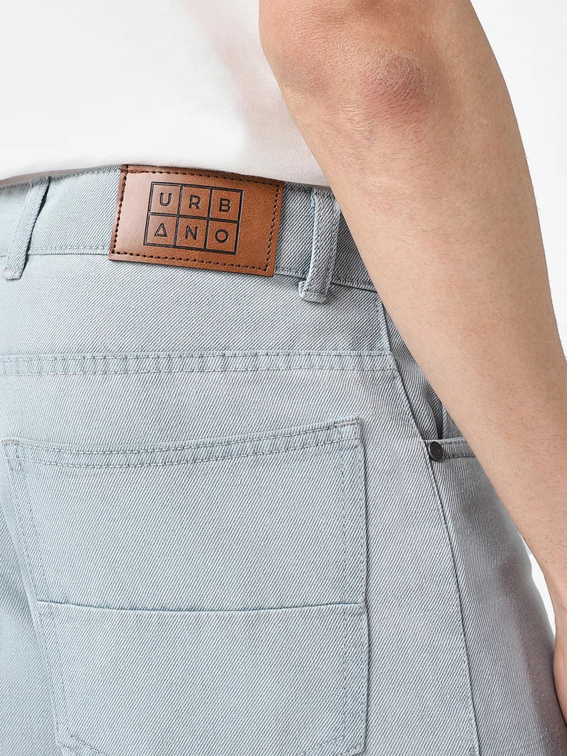 Urbano Fashion  Urbano Fashion Men's Ice Grey Loose Baggy Fit Washed Jeans Non-Stretchable  | Best Price UAE
