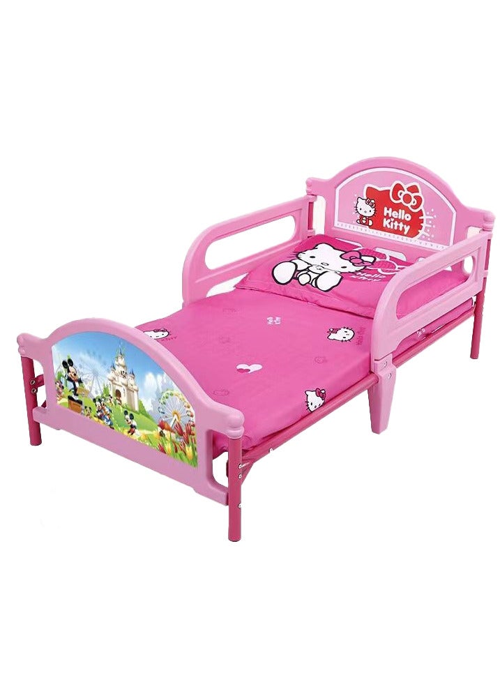 سرير أطفال حديد مع بلاستيك بنمط سيارة مقاس 150*70 سم