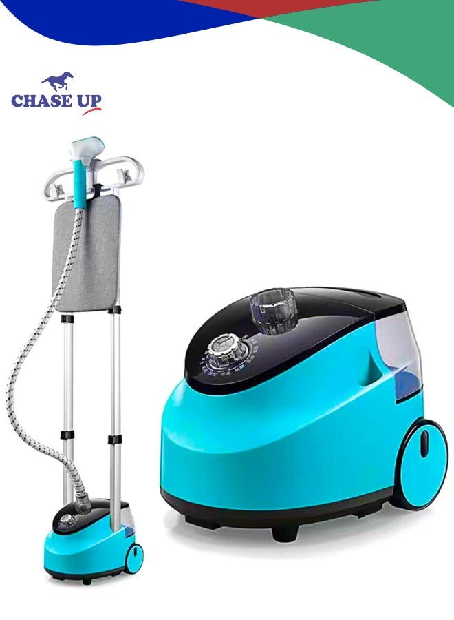 Chase Up Steam Iron Double Pole,Standing Garment Steamer with Adjustable Garment Hanger and Roll Wheels,Built-in Ironing Board,High Power Electric Iron Adjustable Vertical Steamer for Home  - Image 1