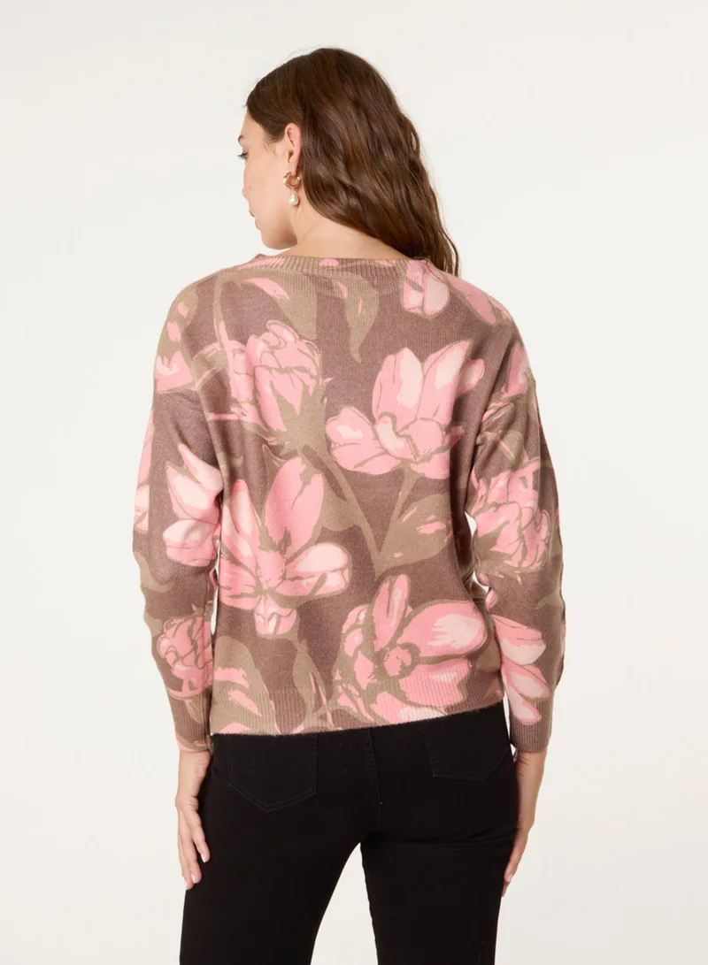 Blue Vanilla Flower Sequin Detailed Jumper