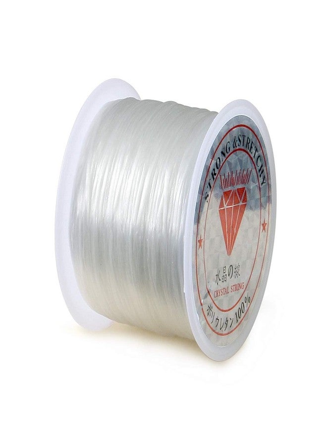 Self Lub Elastic Crystal Stretch Cord for Jewelry Making – Flat Beading Thread for Bracelets, Anklets, DIY Crafts – Durable, Clear Elastic String for Beads & Charms (White, 50 Meter, 0.5 mm) - Image 3