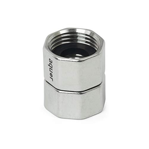 Aquor Double Female Hose Adapter, Garden Hose Quick Connect Fitting for Male to Male Ends, Stainless Steel, 3/4" GHT (f) x 3/4" GHT (f) - Image 1