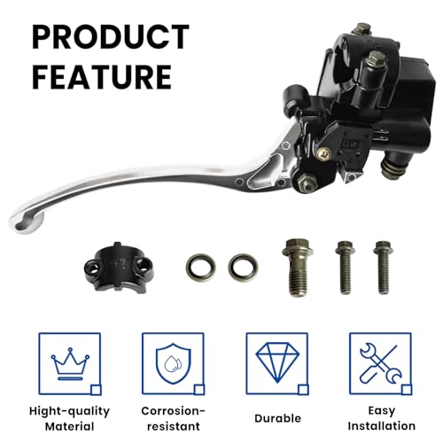 luxlead 7/8" Brake Master Cylinder Kit Handlebar Front Right Side Brake Lever Compatible with ATV Banshee Yamaha Grizzly Kodiak Raptor Timberwolf Wolverine YFZ450 - Image 2