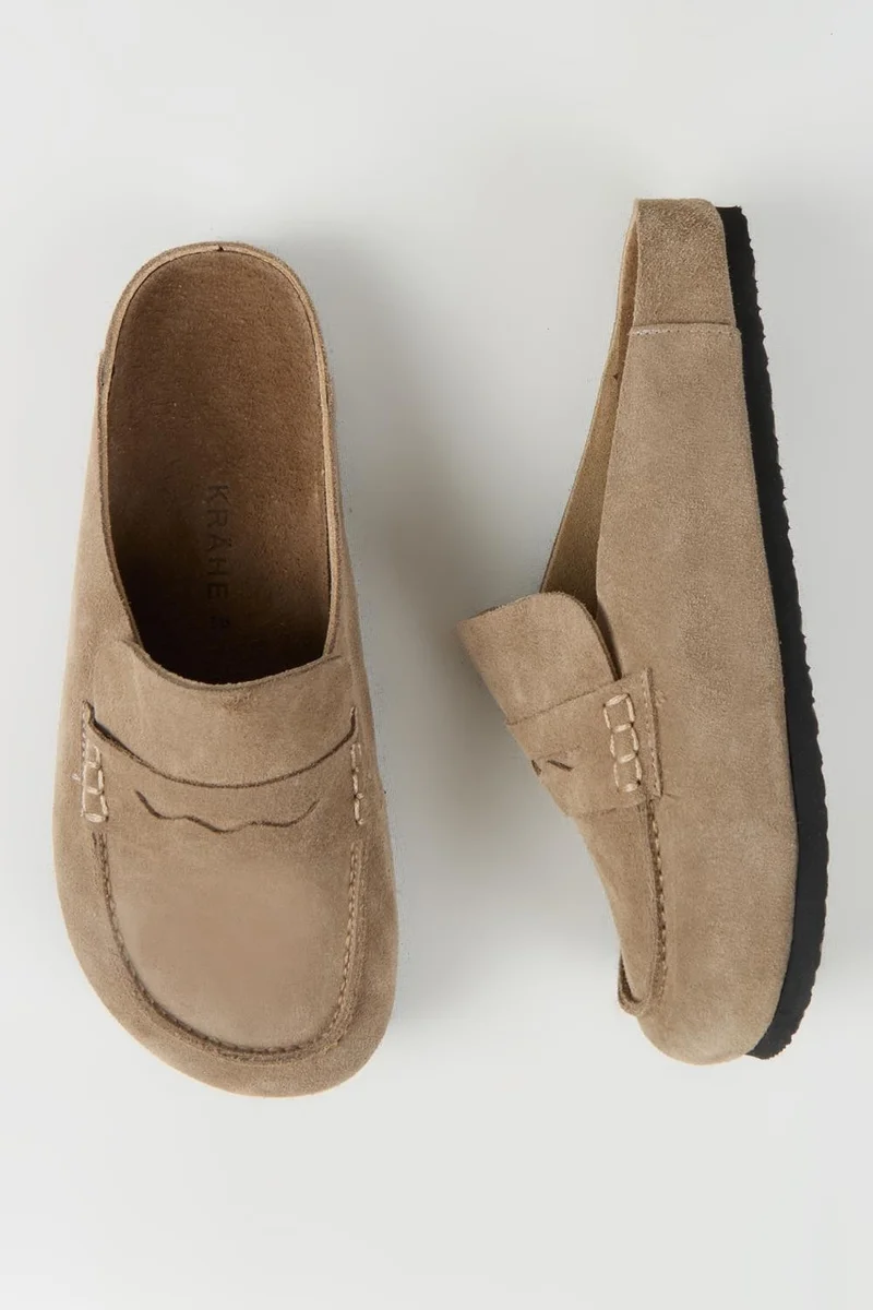 Manijero Krahe Marco Men's Genuine Leather Loafer Clogs Mink Slippers