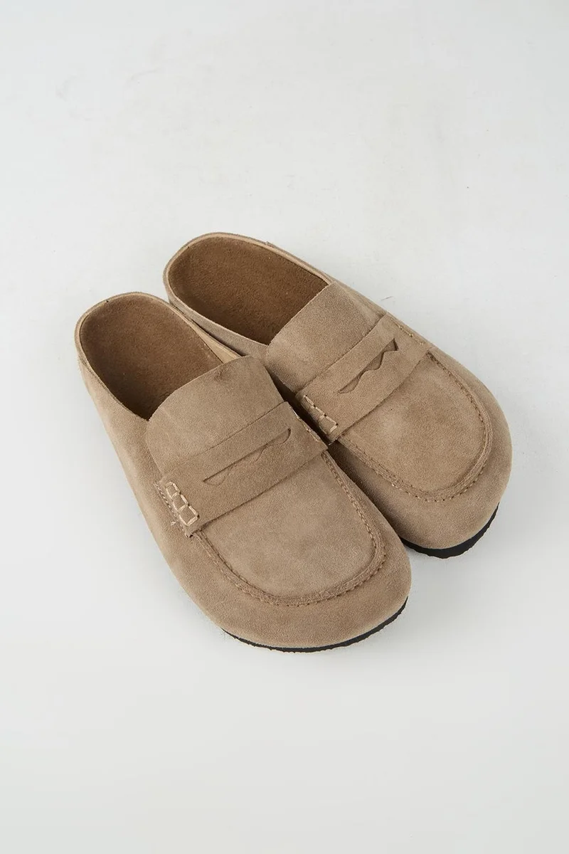 Krahe Krahe Marco Men's Genuine Leather Loafer Clogs Mink Slippers