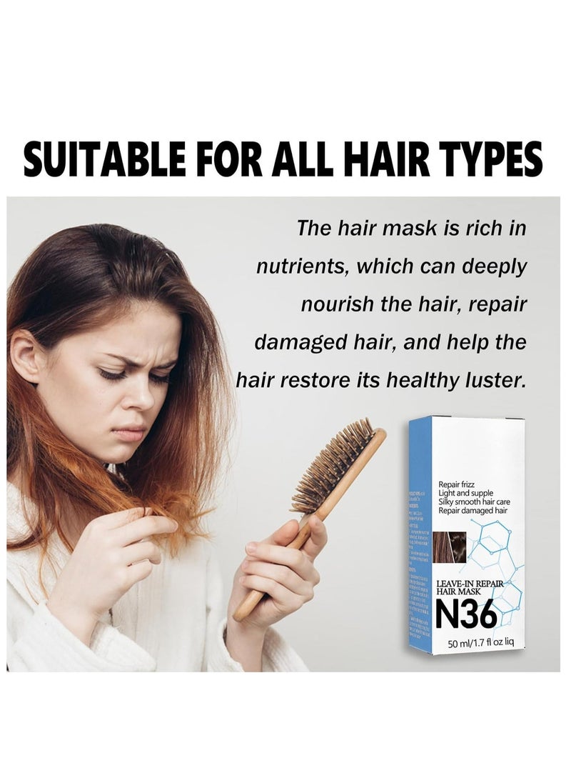 EELHOE Leave-In Repair Hair Mask, Molecular Hair Mask, Repairs Dry or Damaged Hair, Silky Smooth Hair Care, Reverse Hair Damage from Bleach, Color, Chemical Services & Heat,Suitable for All Hair Types 50ml - Image 3