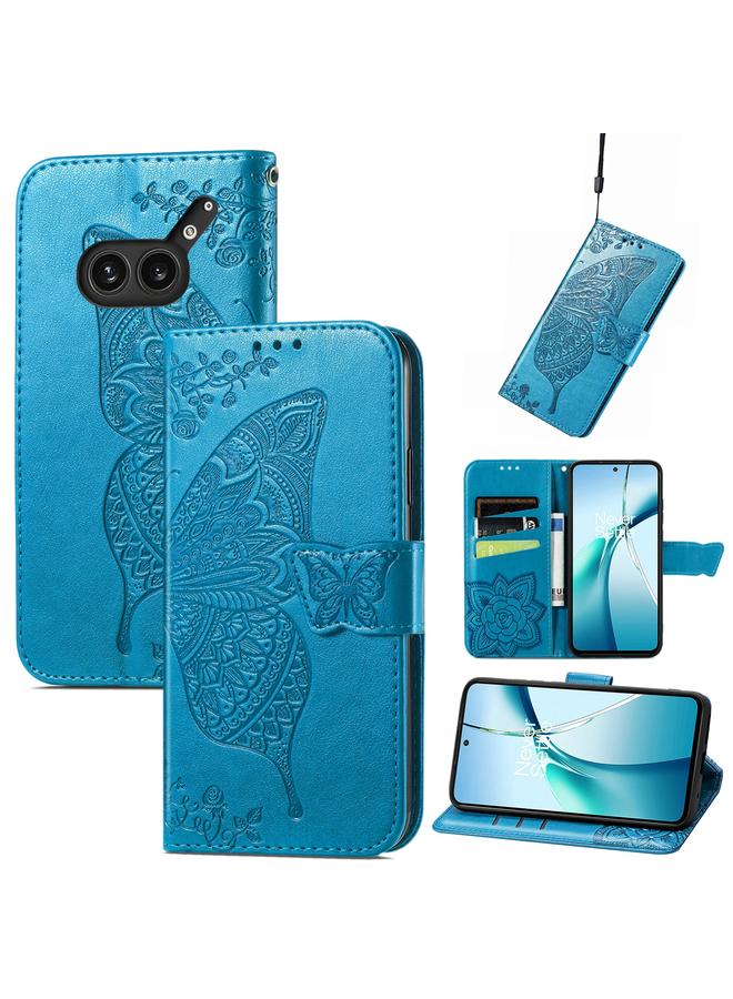 Case For Nothing Phone 2a Plus Butterfly Love Flower Embossed Leather Phone Case
