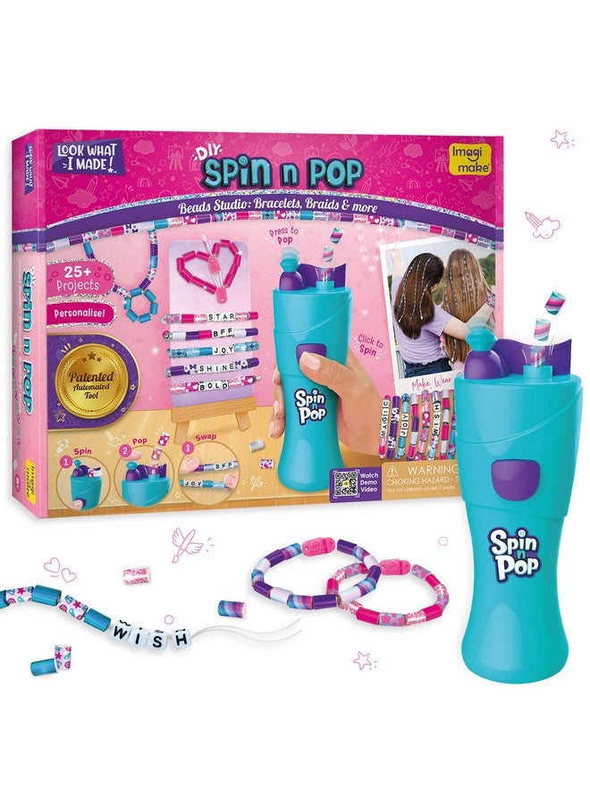 Imagimake Imagimake Spin n Pop Beads Studio: Bracelets Braids & More| Patented Electric Bracelet Maker| DIY for Kids Ages 8-12| Create 25+ Accessories| Jewellery Making Kit| Gift for Girls & Teens, Multicolor - Image 1
