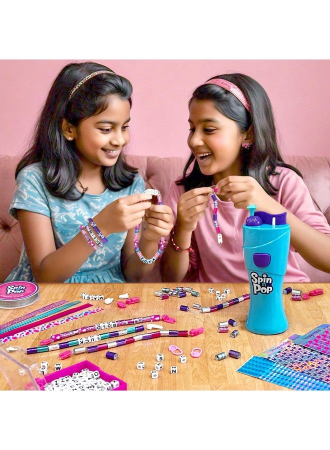 Imagimake Imagimake Spin n Pop Beads Studio: Bracelets Braids & More| Patented Electric Bracelet Maker| DIY for Kids Ages 8-12| Create 25+ Accessories| Jewellery Making Kit| Gift for Girls & Teens, Multicolor - Image 4
