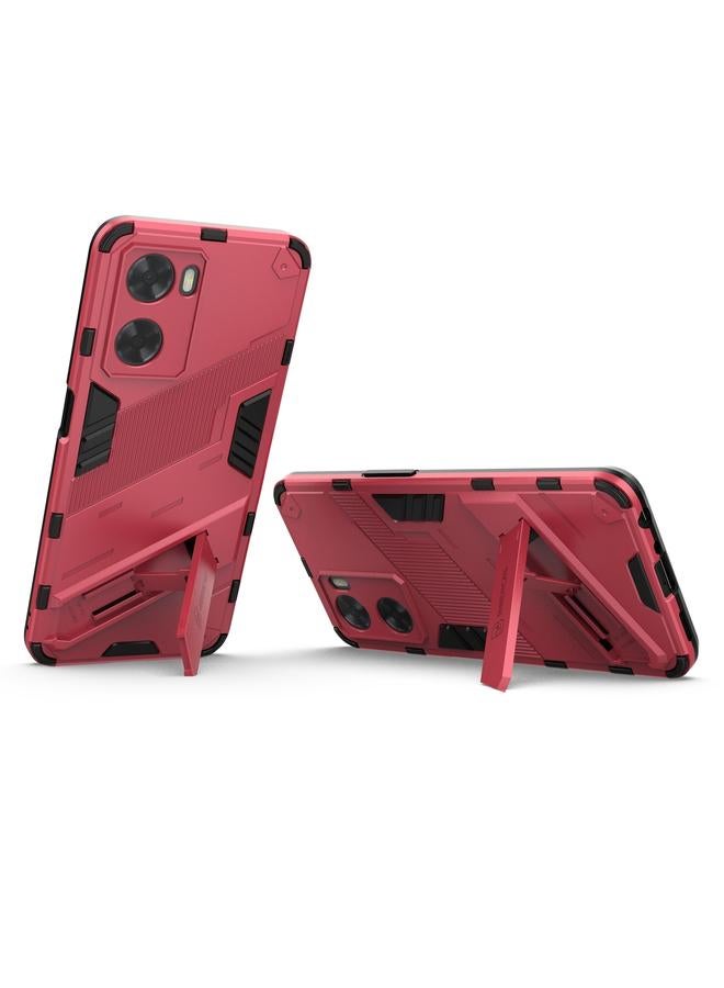 S-TOP Case For OPPO A57 4G Global Punk Armor 2 in 1 PC + TPU Shockproof Phone Case with Invisible Holder - Image 4