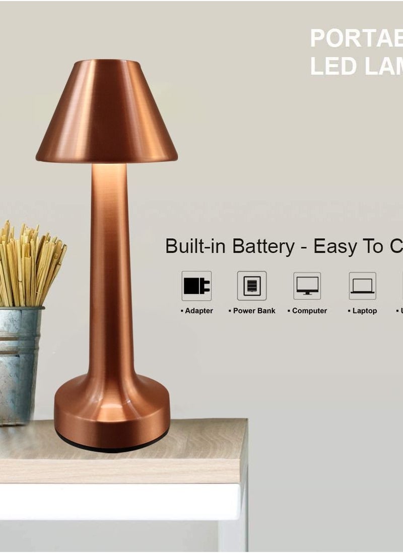 Padom Portable LED Table Lamp with Touch Sensor, 3-Levels Brightness, Rechargeable Battery Up to 48 Hours Usage, Night Light for Kids Nursery, Nightstand Lamp, Bedside Lamp