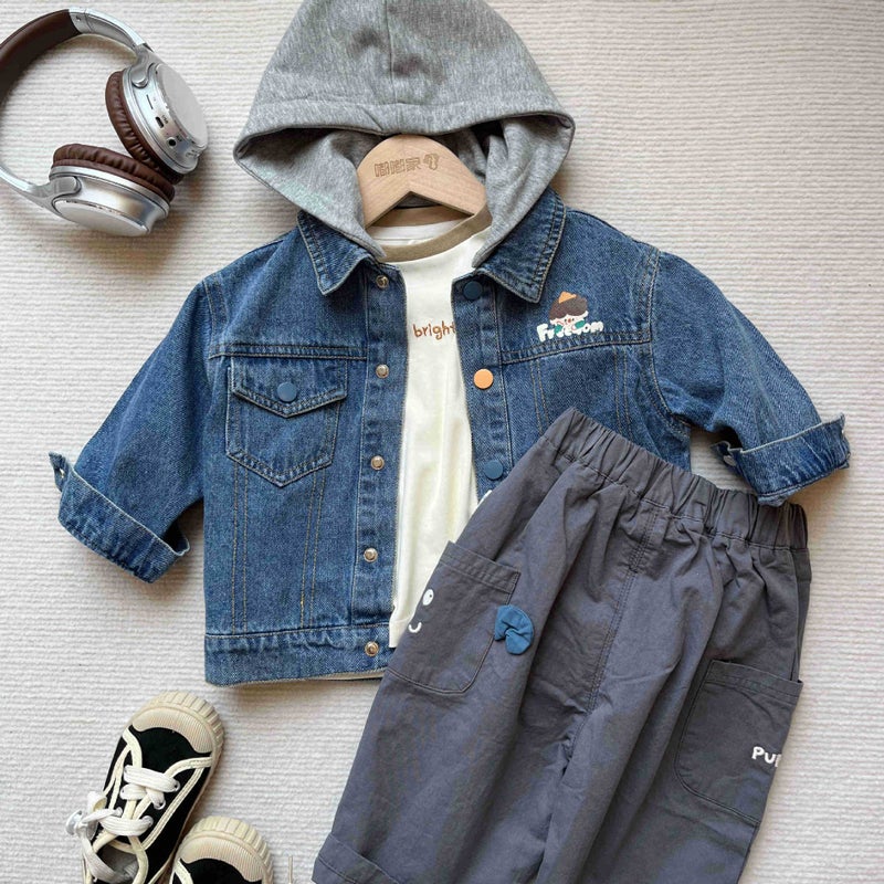 [Back-To-School Outfits] Dudu Boys' Hooded Jackets, Spring Clothes, Girls' Pants, Spring Baby And Kidsren'S Clothes - Image 4