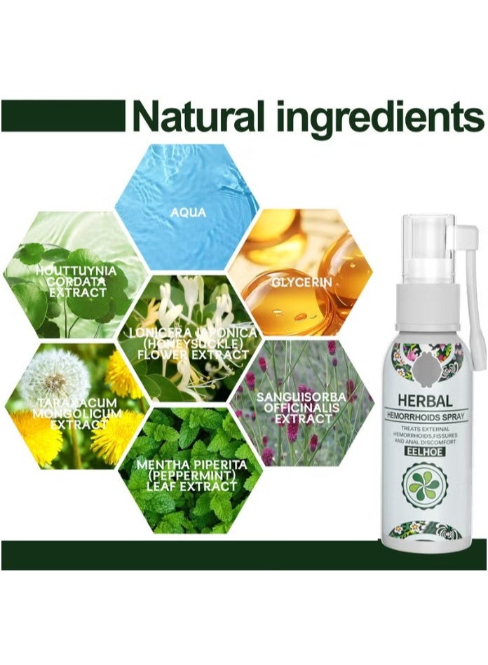 EELHOE Natural Herbal Hemorrhoids Spray - External and Internal Hemorrhoids Treatment with 100% Natural Herbal Extracts Formula - Image 4