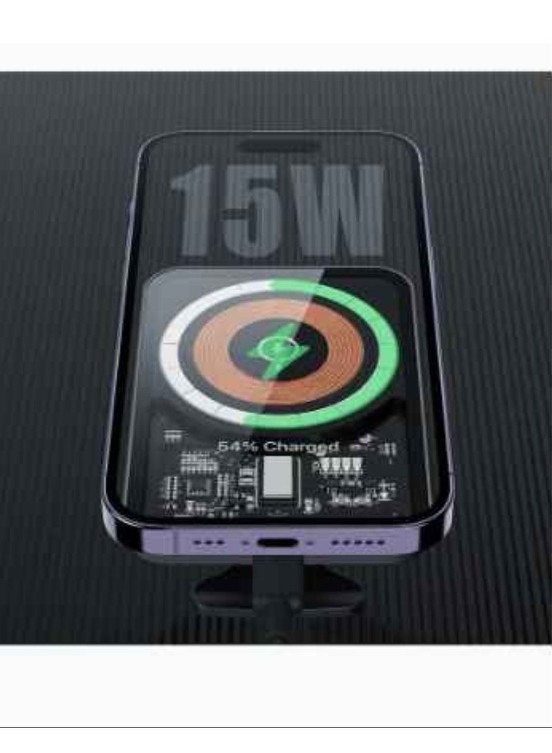 Recci Mars Series Transparent Magnetic 15W Wireless Charging Car Holder - Image 2