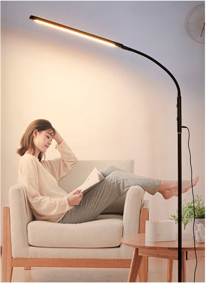 Joshberg LED Floor Lamp,3 Color Temperature 12 Watt Black,LED Dimmable Modern Color Gooseneck for Living Room Bedroom Office Reading Office Piano,USB Charge,Touch Control  - Image 3