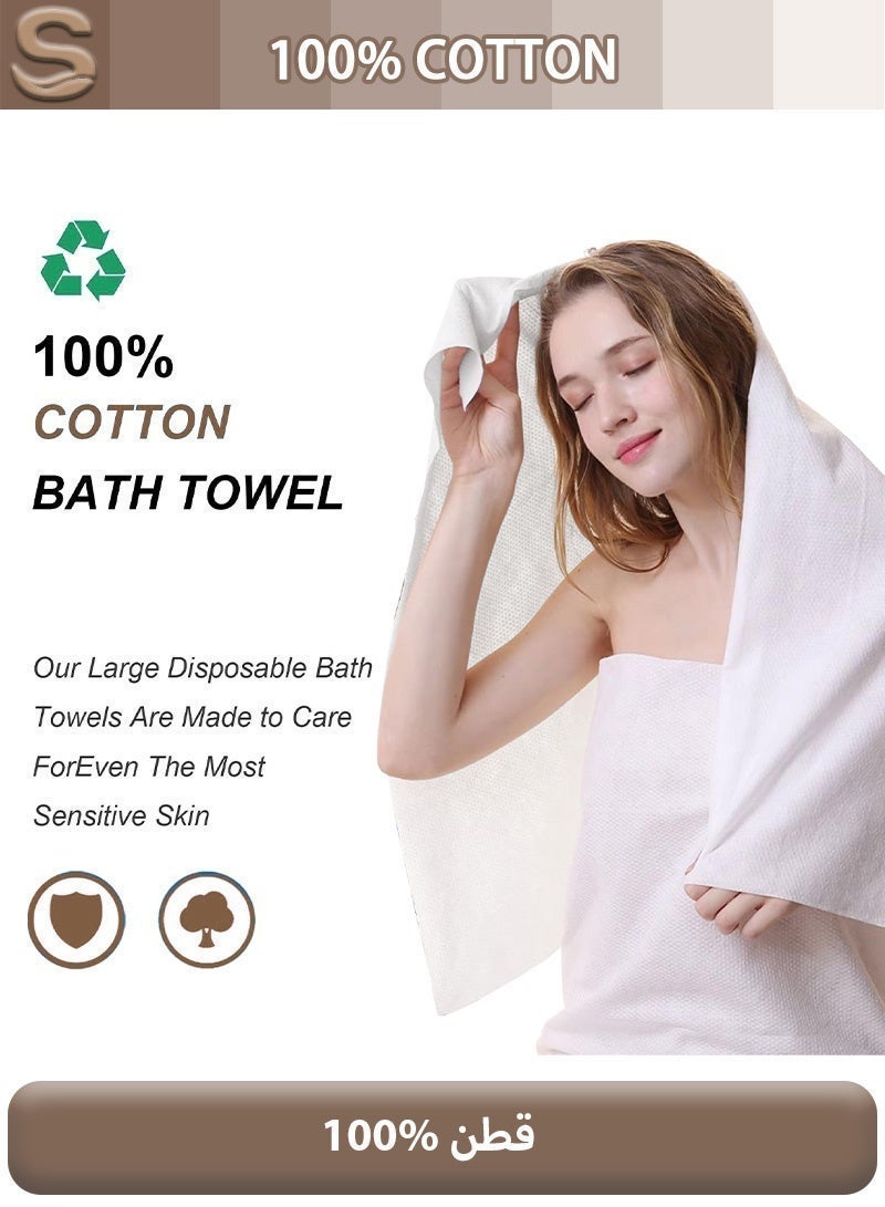 Serinovia 3-pack thickened full-body antibacterial absorbent disposable bath towels (80g) | shower towel | business travel | friend's home | suitable for daily fitness, travel, hotels, barber shops | family backup | convenient and easy to carry (white) size: 68*140cm/26.7*55in - Image 2